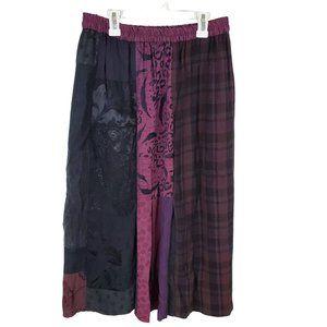 Donna Jessica Purple Lagenlook Patchwork Midi Skirt 2